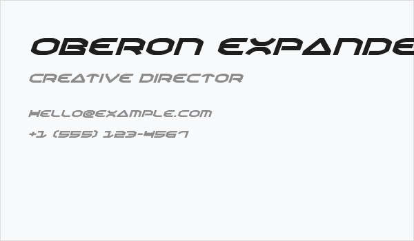 Oberon Expanded Italic Business Card
