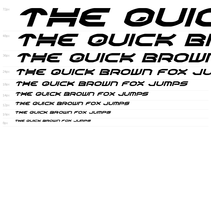 Oberon Expanded Italic Waterfall