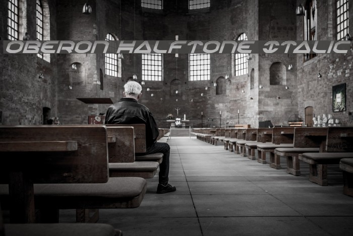 Oberon Halftone Italic Example 2