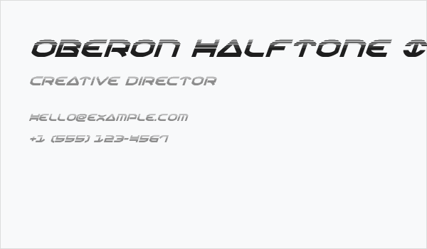 Oberon Halftone Italic Business Card