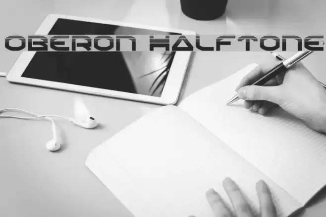 Oberon Halftone Font examples