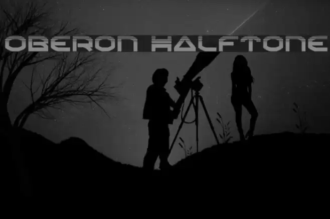 Oberon Halftone Font examples