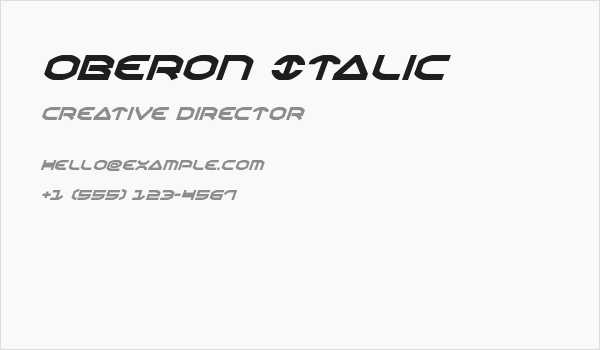 Oberon Italic Business Card