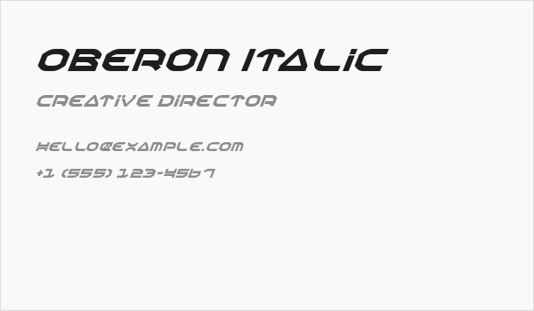 Oberon Italic Business Card