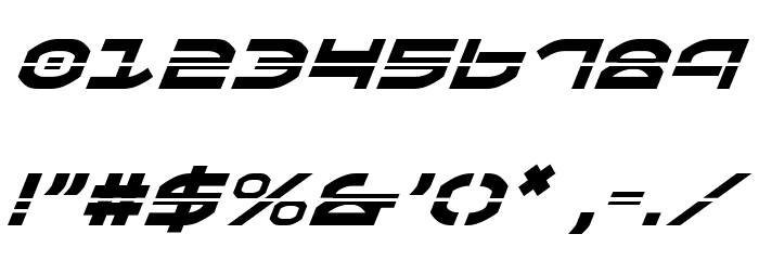 Oberon Laser Italic Font OTHER CHARS