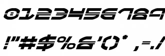 Oberon Laser Italic Font OTHER CHARS