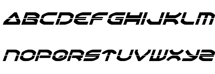 Oberon Laser Italic Font LOWERCASE