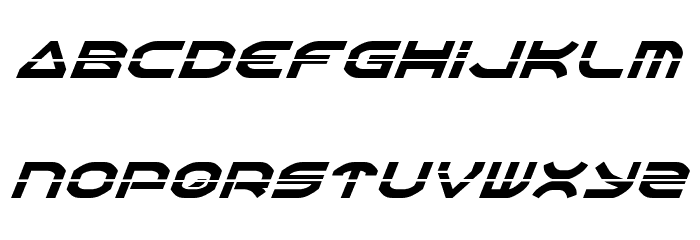 Oberon Laser Italic Font LOWERCASE