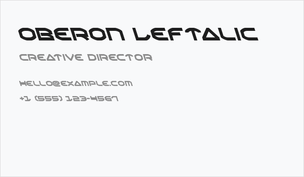 Oberon Leftalic Business Card