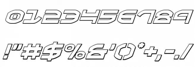 Oberon Outline Italic Font OTHER CHARS