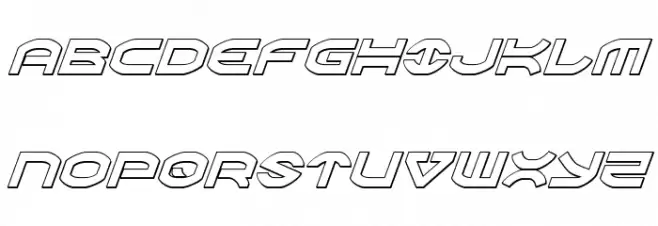 Oberon Outline Italic Font Litere mari