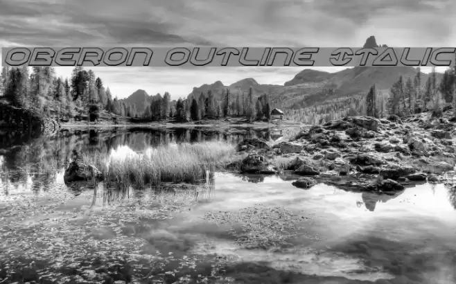 Oberon Outline Italic Font examples