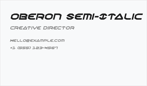 Oberon Semi-Italic Business Card