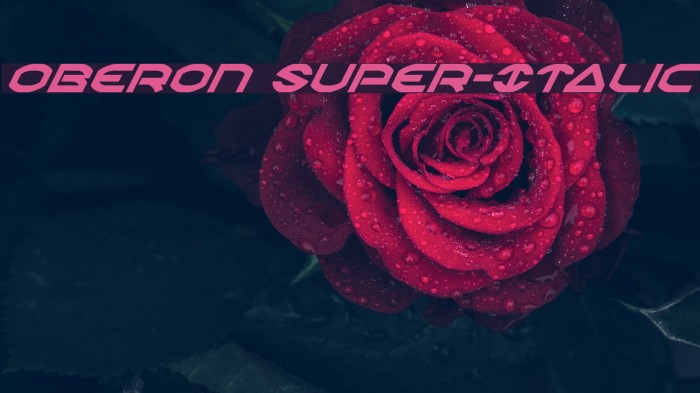Oberon Super-Italic Font examples