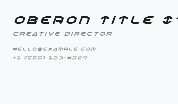 Oberon Title Italic Business Card