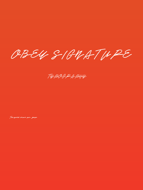 Obey Signature Poster