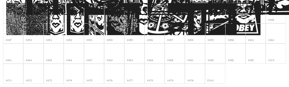 Obey3DAlt Character Map
