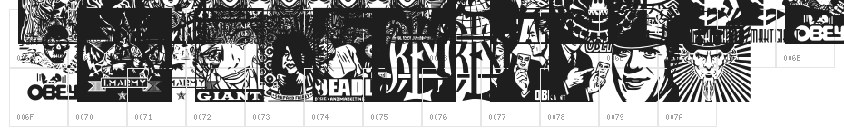 ObeyGalleria Character Map