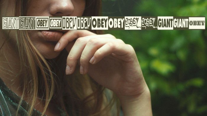 ObeyGiantPosterCondensedCaps Font examples