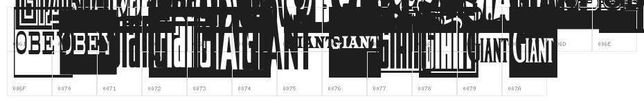 ObeyGiantPosterCondensed Character Map