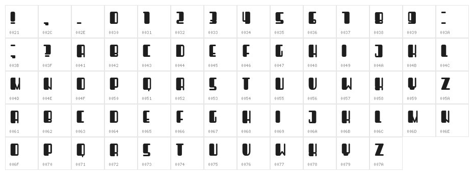 Objective Book Regular Character Map
