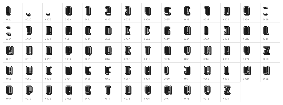 Objective Filled Regular Character Map