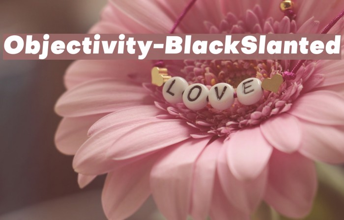 Objectivity-BlackSlanted Font examples