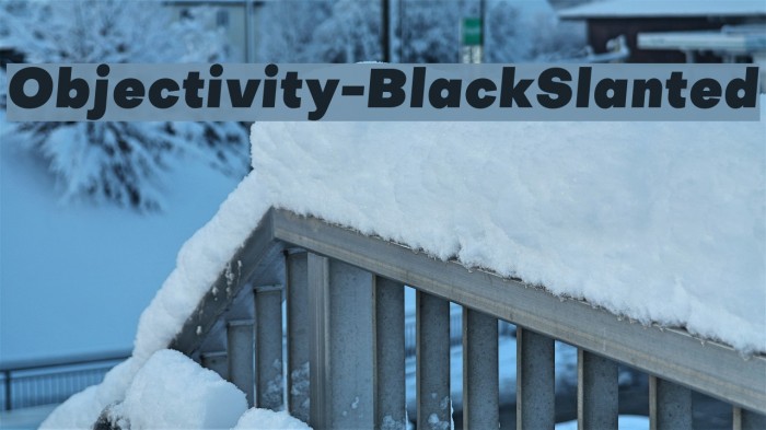 Objectivity-BlackSlanted Font examples