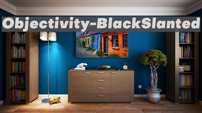 Objectivity-BlackSlanted Font examples