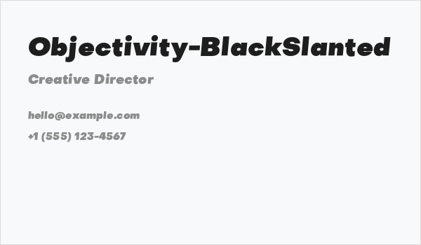 Objectivity-BlackSlanted Business Card
