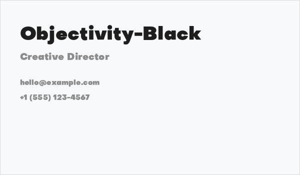 Objectivity-Black Business Card