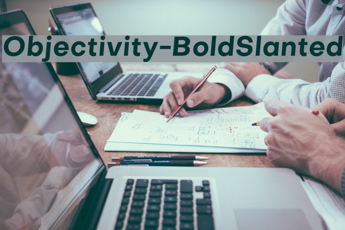 Objectivity-BoldSlanted Font examples