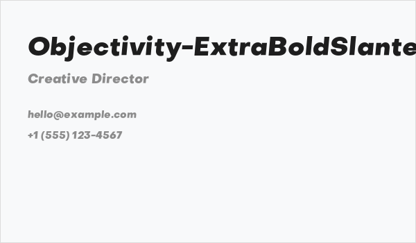 Objectivity-ExtraBoldSlanted Business Card