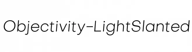 Objectivity-LightSlanted  Frei Schriftart Herunterladen
