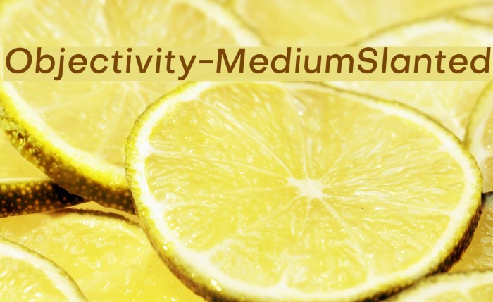 Objectivity-MediumSlanted Font examples