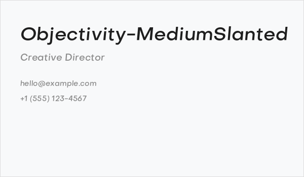Objectivity-MediumSlanted Business Card