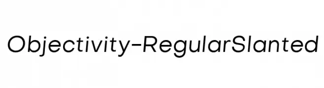 Objectivity-RegularSlanted  Descarca Fonturi Gratis