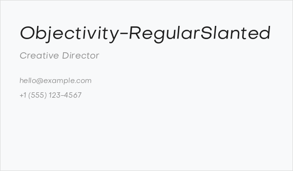 Objectivity-RegularSlanted Business Card