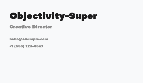 Objectivity-Super Business Card