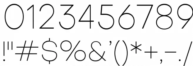 Objectivity-Thin Font OTHER CHARS