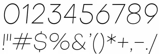 Objectivity-ThinSlanted Font OTHER CHARS