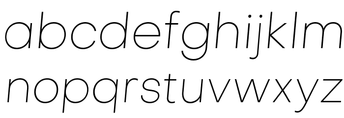 Objectivity-ThinSlanted Font LOWERCASE