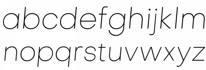 Objectivity-ThinSlanted फ़ॉन्ट लोअरकेस