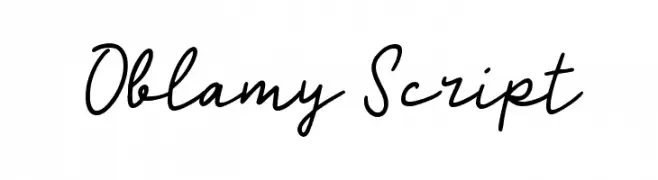 Oblamy Script  नि: शुल्क फ़ॉन्ट्स डाउनलोड