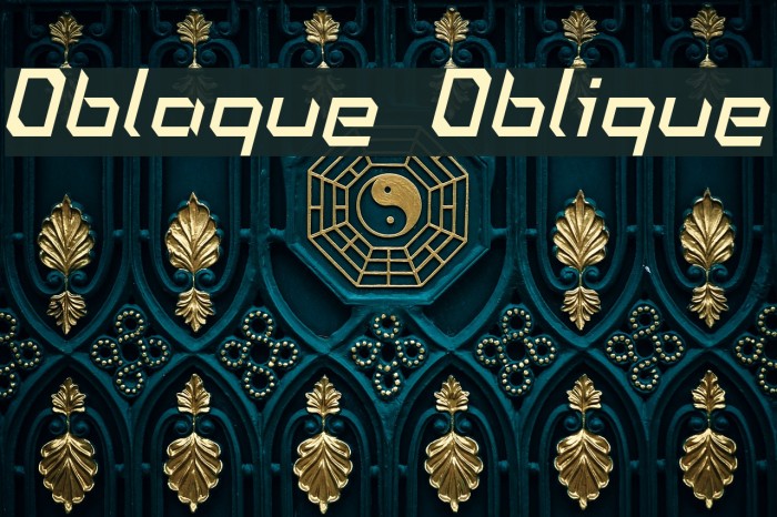 Oblaque Oblique Font examples