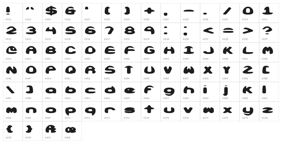 Obloquy Solid [BRK] Character Map