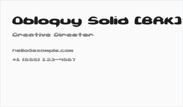 Obloquy Solid [BRK] Business Card