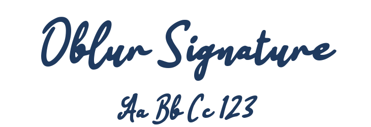 Oblur Signature Font Preview