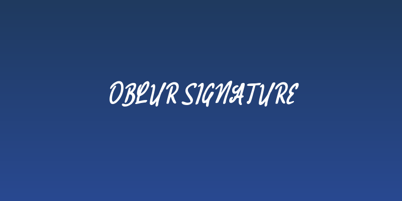 Oblur Signature Social Header
