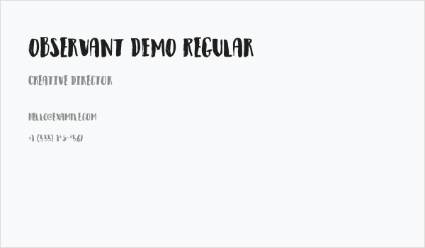 Observant DEMO Regular Business Card